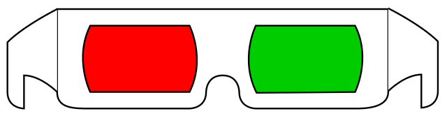 Cardboard Anaglyph Glasses red/green (qty. 10)