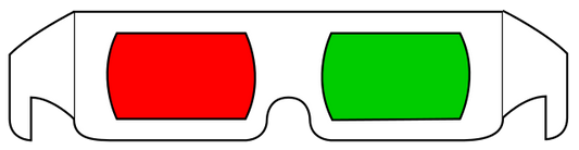 Cardboard Anaglyph Glasses red/green (qty. 10)