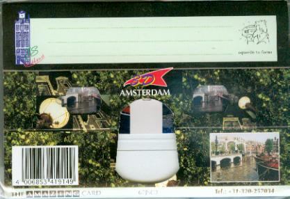 Amsterdam 3 3D Greeting Card Building with Moon