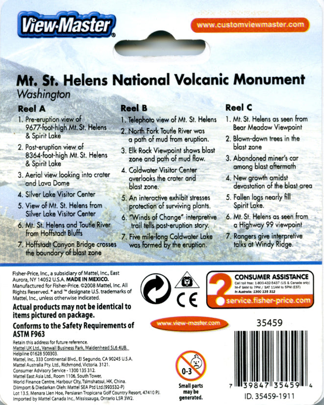Mount Saint Helen's Viewmaster 3 Reel Pack
