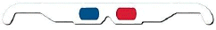 Cardboard Anaglyph 3D Glasses qty 3 Red Blue