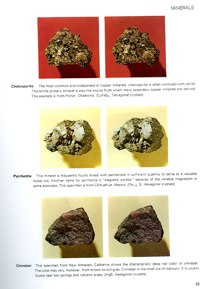 Rocks, gems and minerals stereograms