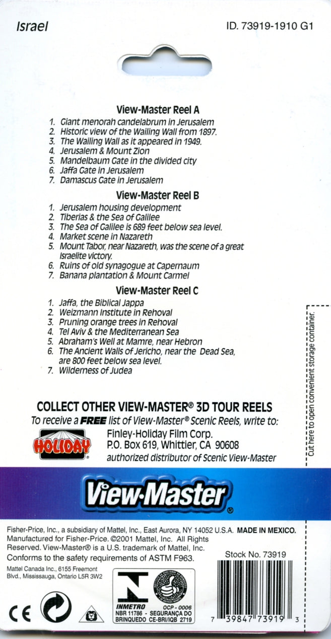 Israel Viewmaster Reels 3 Reel Set