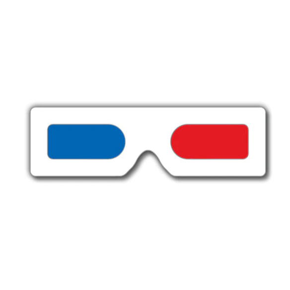 small card anaglyph 3d red blue