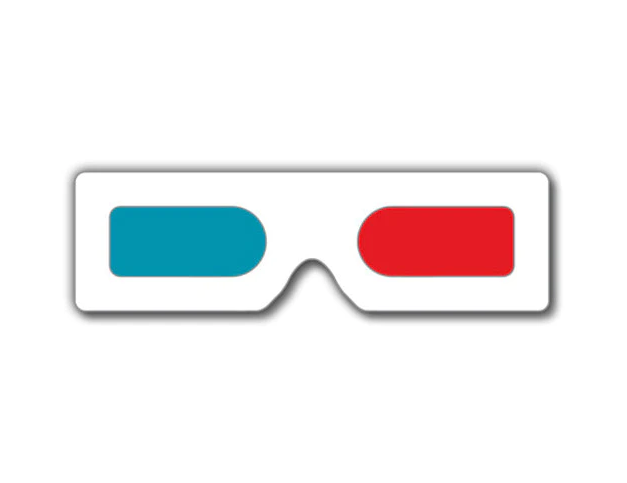 Mini-Cardboard Anaglyph Cards Red Cyan (qty. 3) = Amount 3 specs