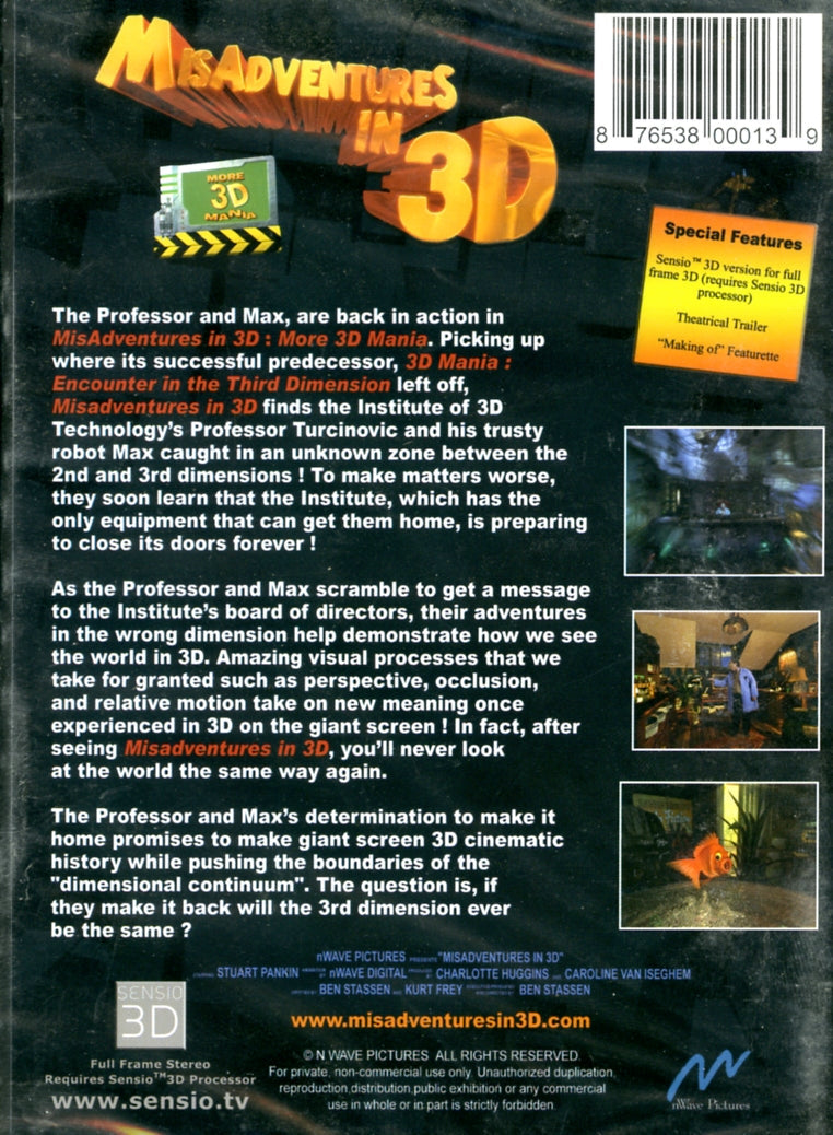 Misadventures in 3D, Sensio SBS 3D DVD