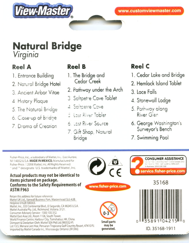 Natural Bridge Virginia View-Master 3 Reel Set