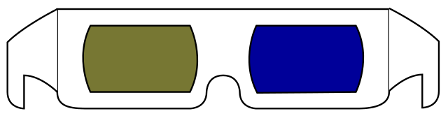 Cardboard Anaglyph Glasses blue/amber qty 2