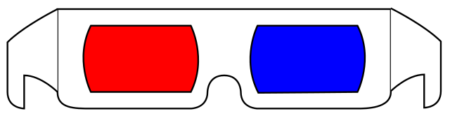 Cardboard Anaglyph 3D Glasses qty 3 Red Blue