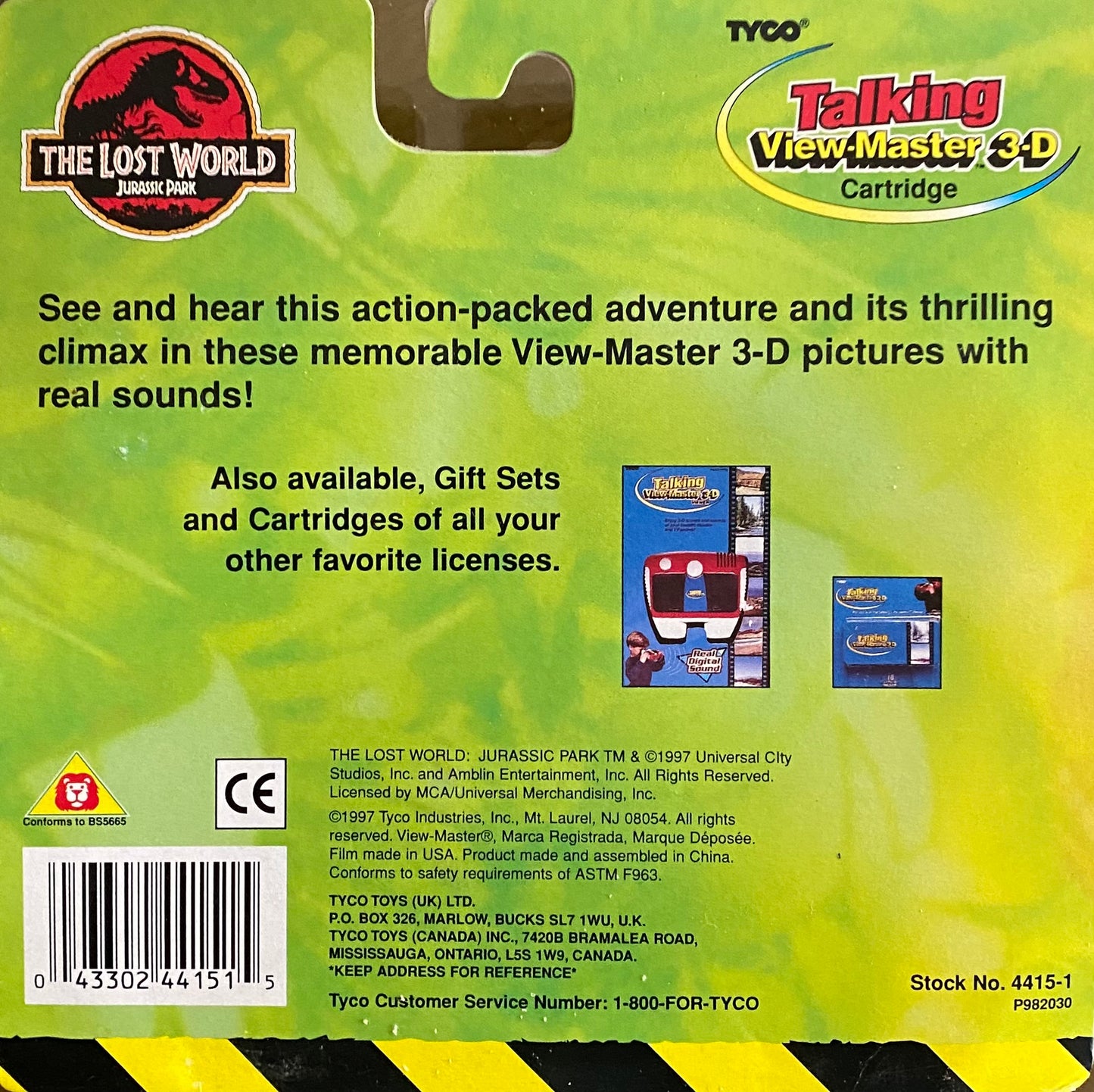 The lost world, Jurassic Park talking View master cartridge