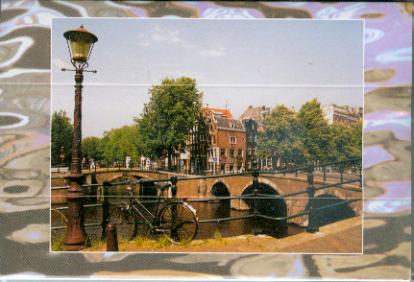 3D Greeting card Amsterdam City Bridge