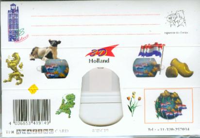 Holland 3D Greeting Card Map