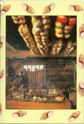 3D Postcard of making wooden shoes
