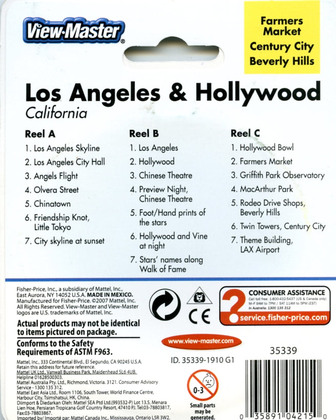 Los Angeles/Hollywood, CA 3 Reel View-Master Pack