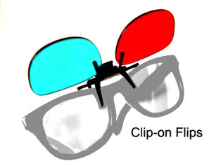 Clip-on 3D Glasses red/cyan