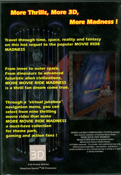 More Movie Rides Sensio 3D DVD