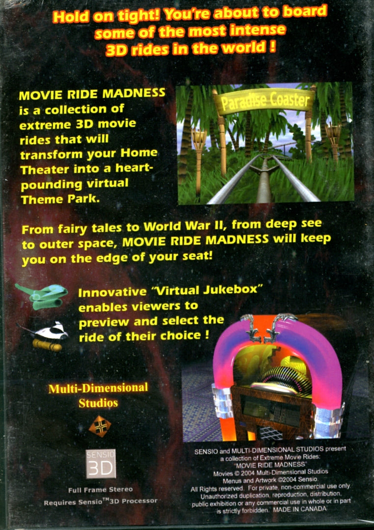 Movie Ride Madness Volume 1 Sensio 3D DVD