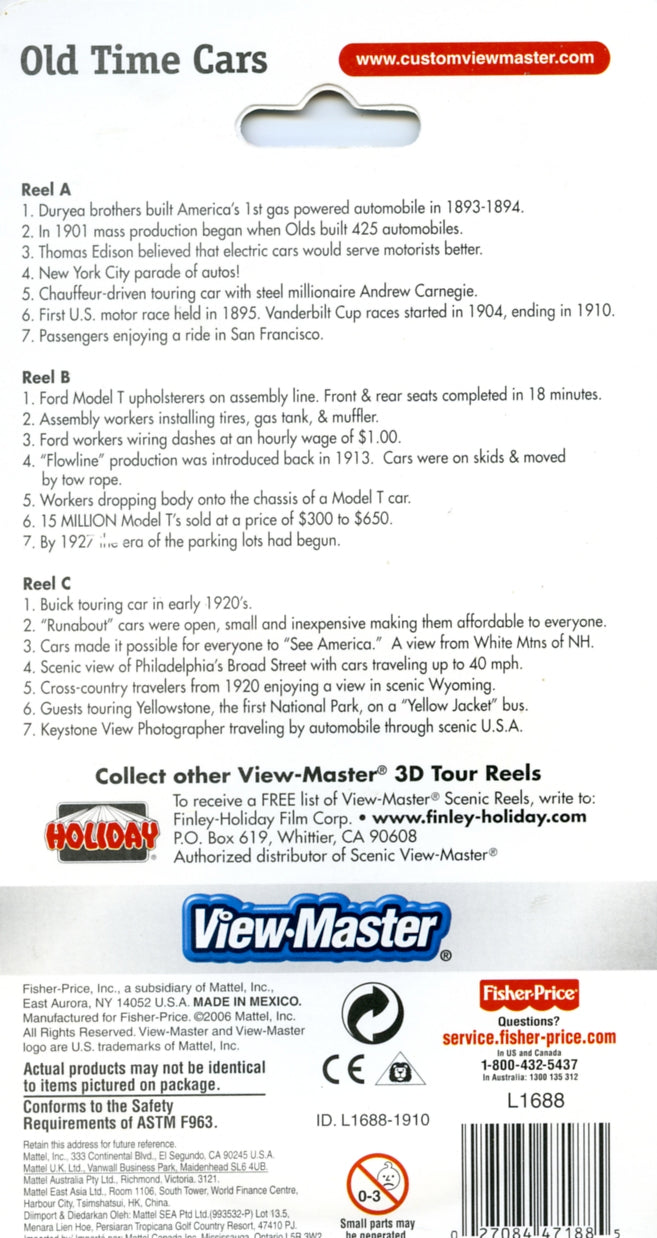 Old Time Cars 3 Reel View-Master Set