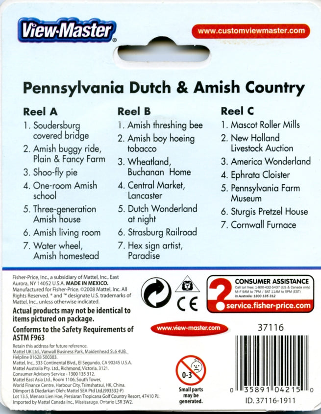 Back of amish view-master reel