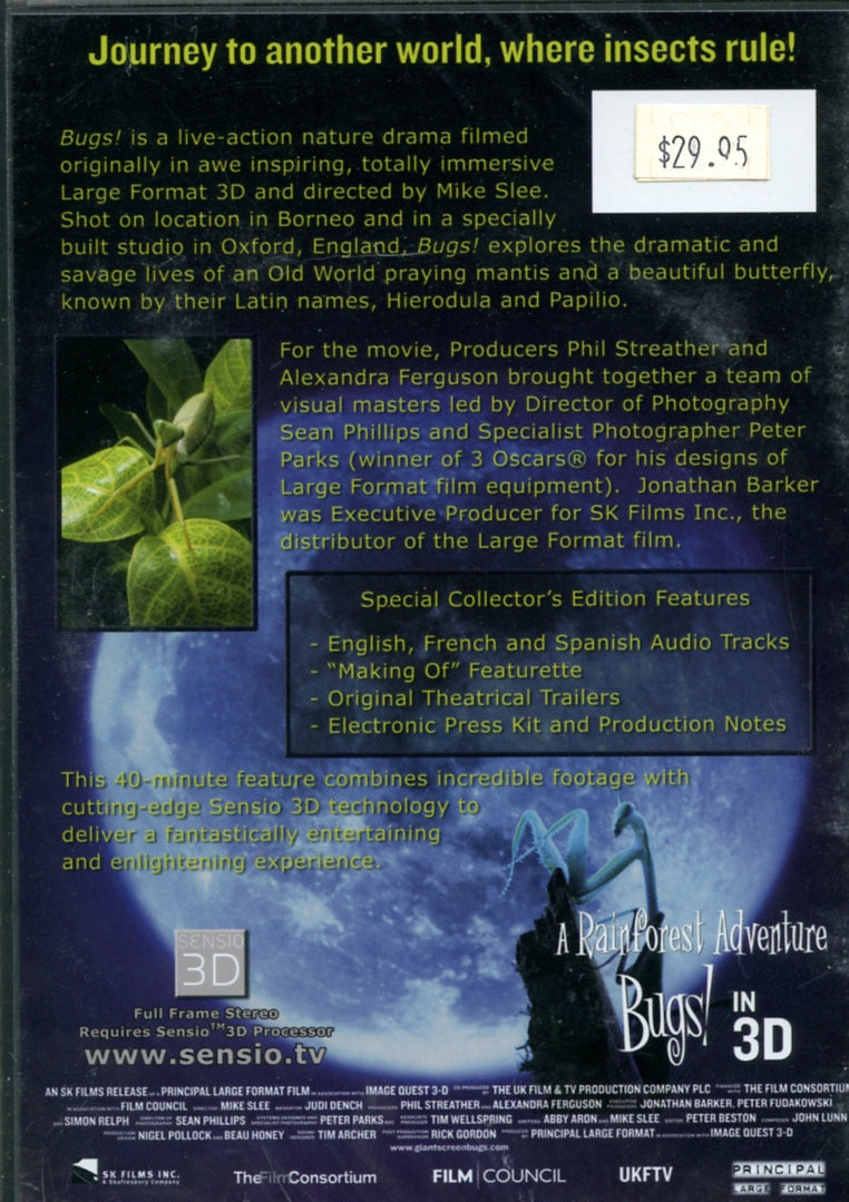 A Rainforest Adventure, Bugs in 3D Sensio 3D DVD